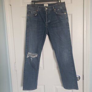 Citizens Of Humanity Size 27 Blue Distressed Emerson Slim Boyfriend Cotton Jeans